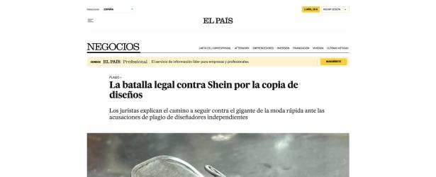 El País: La batalla legal contra Shein por la copia de diseños
